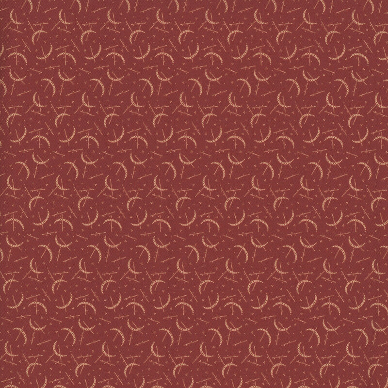 Red background with a repetitive pattern of light swirls and scattered dots.