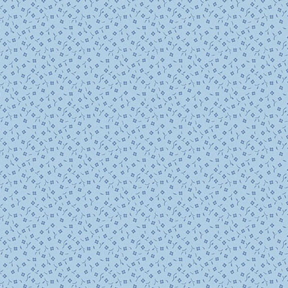 Light blue fabric featuring a repeated pattern of small square shapes.