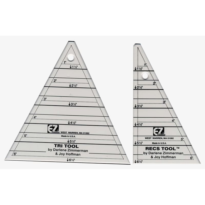 The two Tri-Recs rulers, two clear acrylic templates with black markings, isolated on a white background.