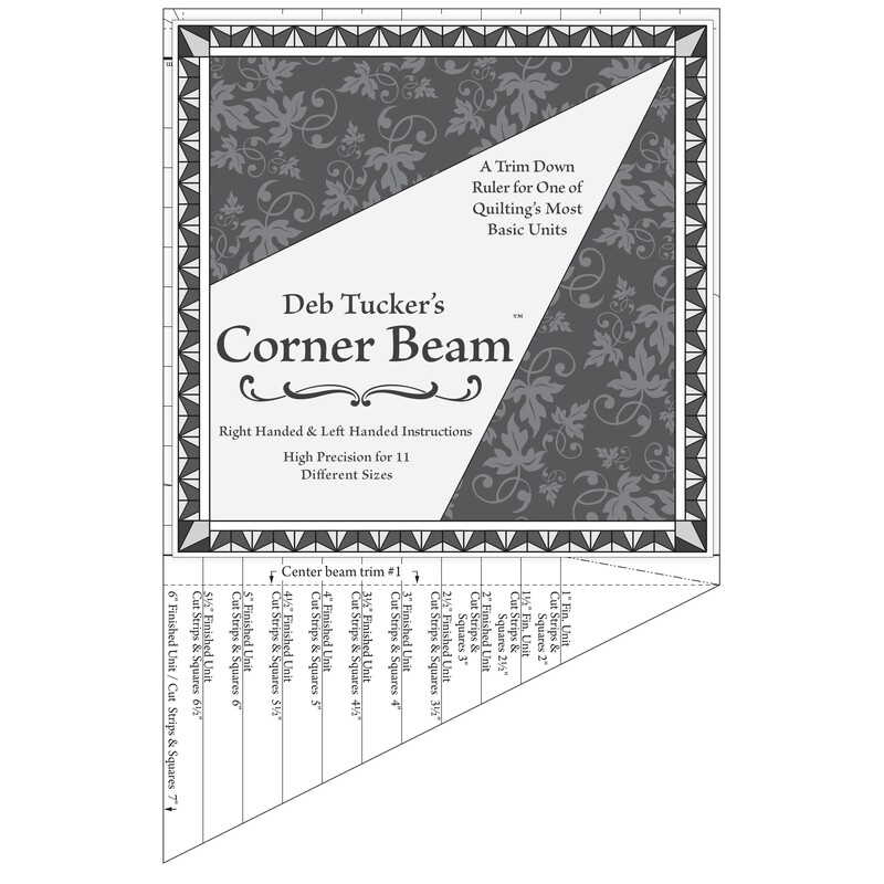 The Corner Beam acrylic template with its packaging label.