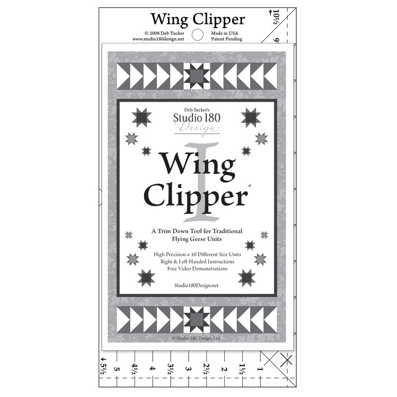 The Wing Clipper I acrylic template with its packaging label.