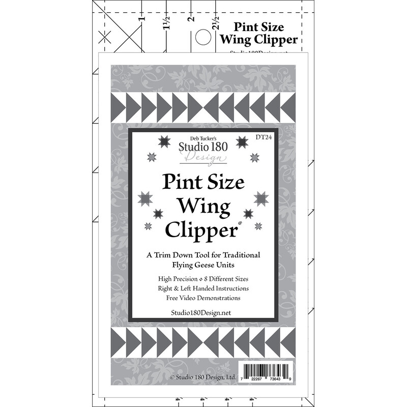 The Pint Size Wing Clipper acrylic template with its packaging label.