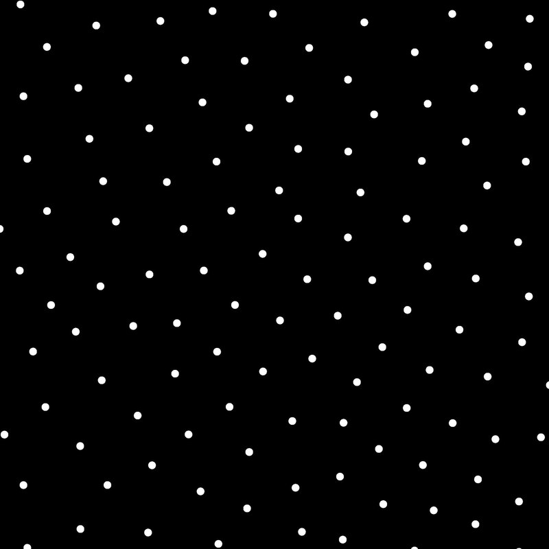 Jet black flannel fabric with scattered white dots.