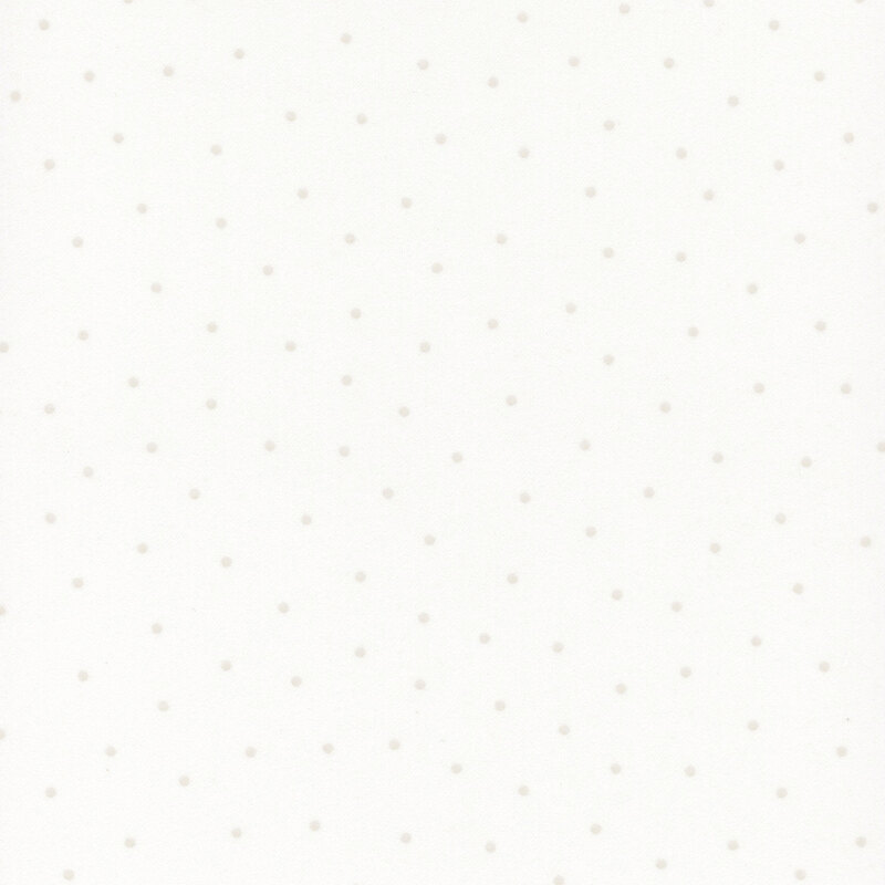 White flannel fabric with scattered gray dots.