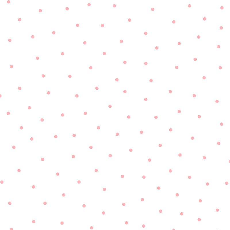 White flannel fabric with scattered pink dots.