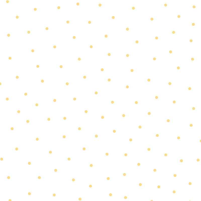 White flannel fabric with scattered yellow dots.