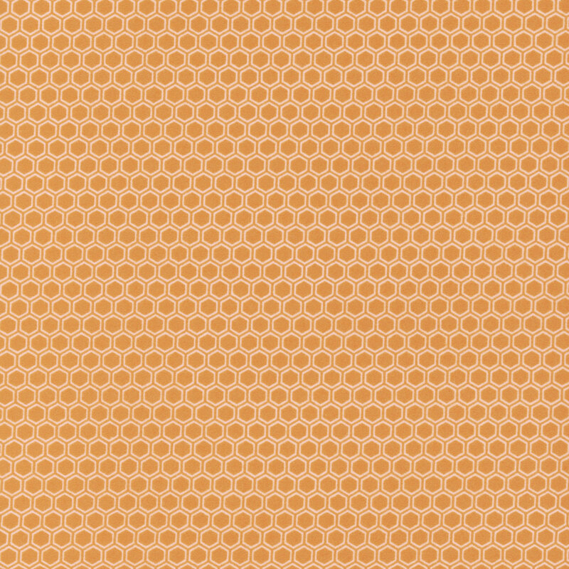 Tangerine orange fabric with a white honeycomb pattern.