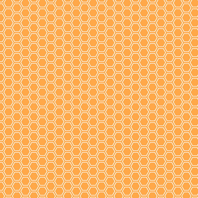 Tangerine orange fabric with a white honeycomb pattern.