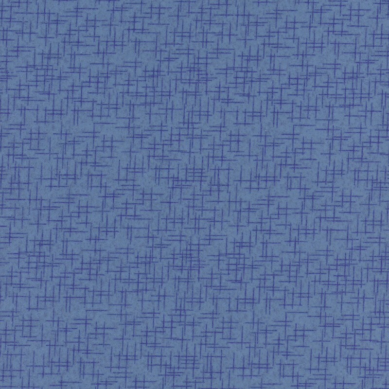 Blue fabric with tonal crosshatching textures.