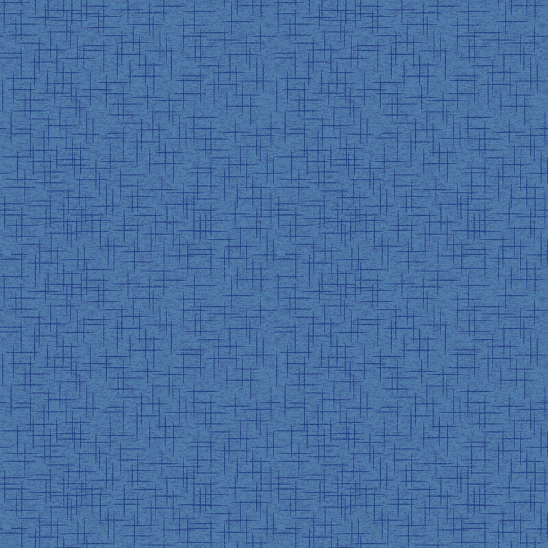 Blue fabric with tonal crosshatching textures.