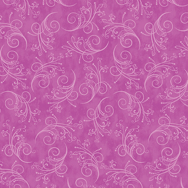 gorgeous light fuchsia fabric featuring mottling and scattered pastel scrolling