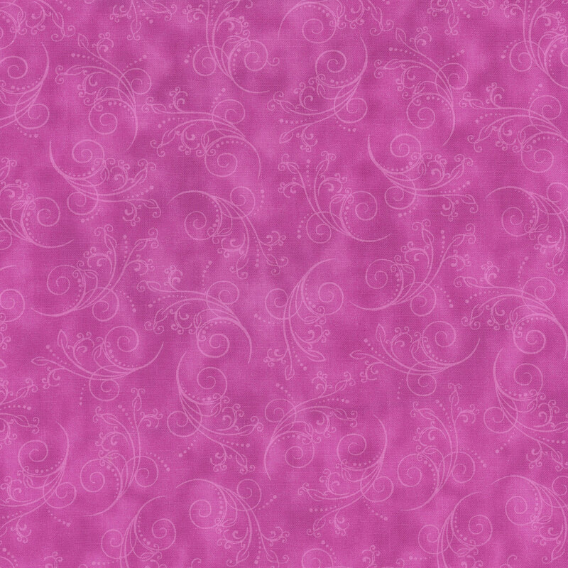 gorgeous light fuchsia fabric featuring mottling and scattered scrolling