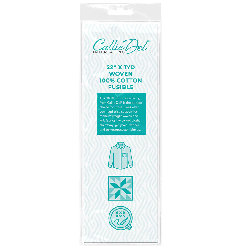 A package of the Callie Del - 100% Cotton Woven Fusible Interfacing - 22