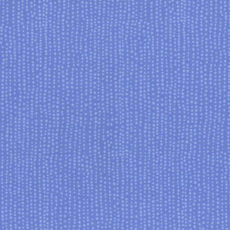 Purple-blue fabric with vertical rows of wobbly tonal dots.