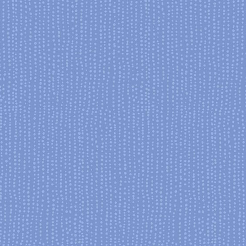 Purple-blue fabric with vertical rows of wobbly tonal dots.