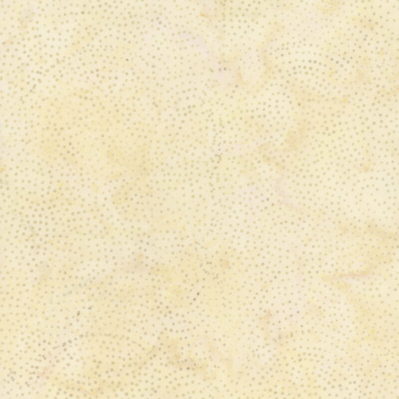Lightly textured beige fabric with subtle, scattered dots creating an organic pattern.