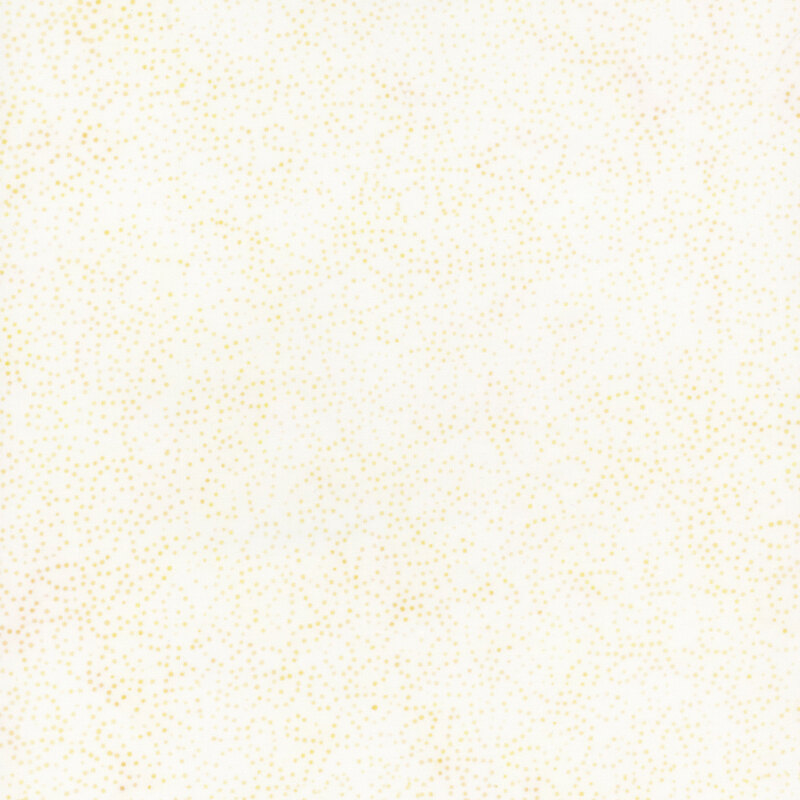 Lightly textured off-white background with small, subtle yellow dots throughout.