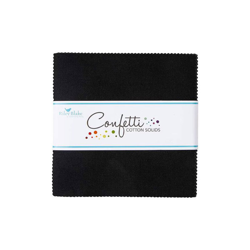 A top-down shot of a package of black Confetti Cottons 5