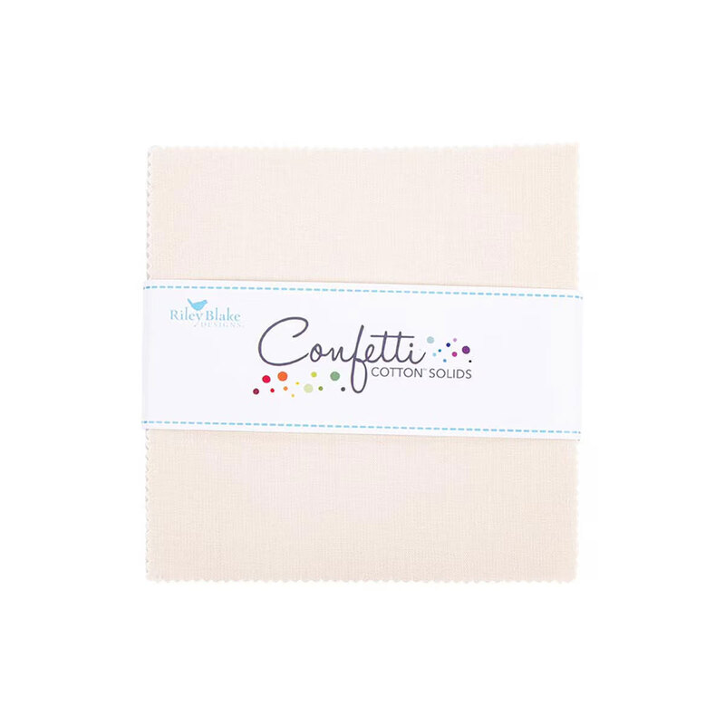 A top-down shot of a package of ivory Confetti Cottons 5