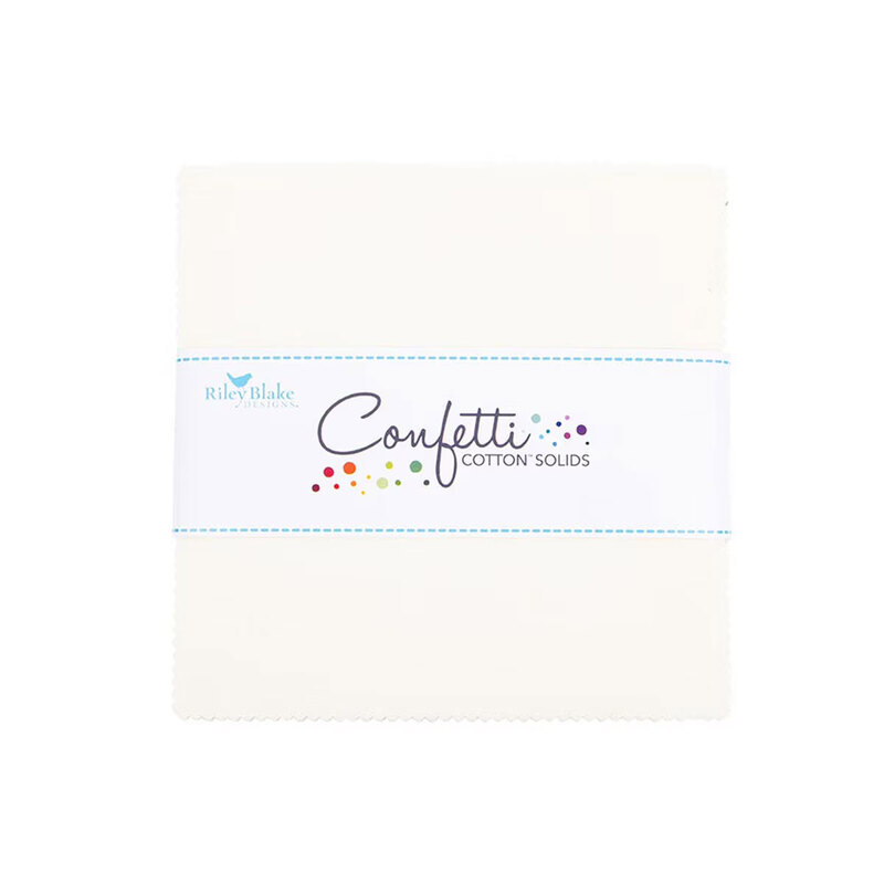 A top-down shot of a package of off-white Confetti Cottons 5