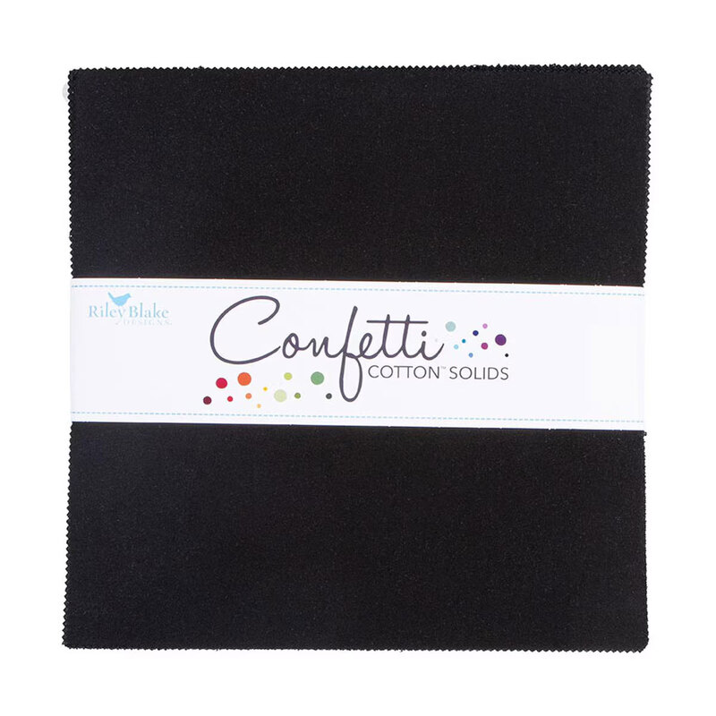 A top-down shot of a package of black Confetti Cottons 10