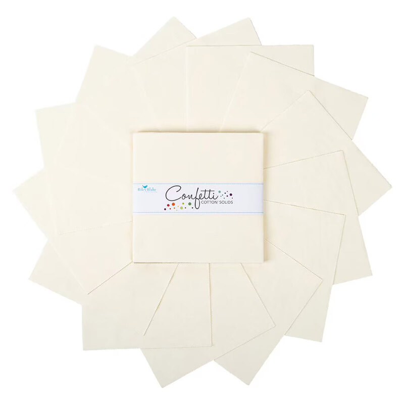 A top-down shot of fanned out cream Confetti Cottons 10