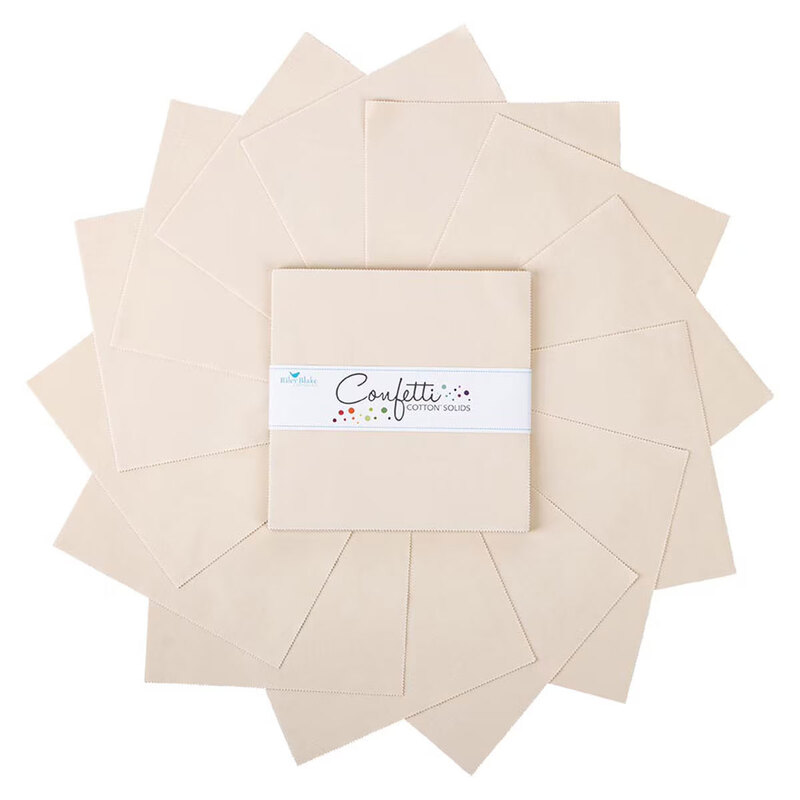 A top-down shot of fanned out ivory Confetti Cottons 10