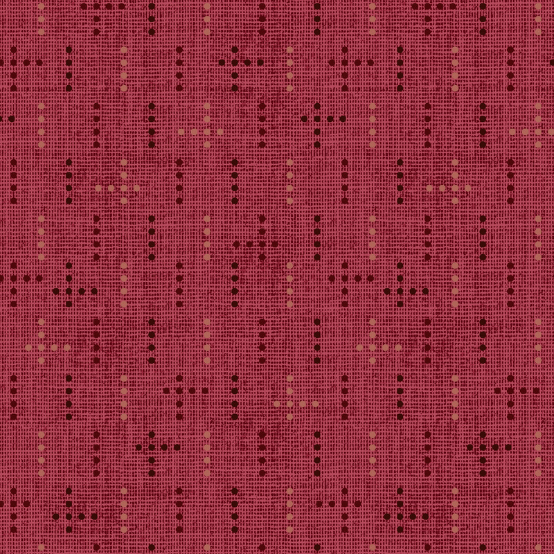 dots in geometric designs on textured wine red fabric