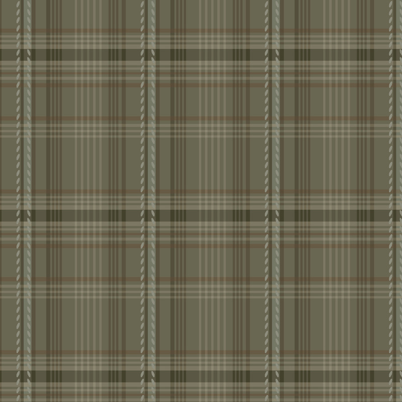 plaid pattern on tonal green fabric