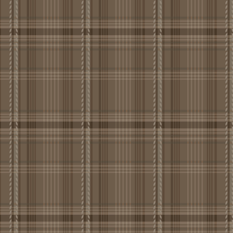 plaid pattern on tonal brown fabric