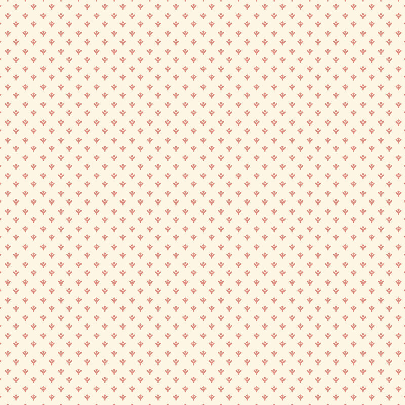 calico cream fabric with delicate salmon florets