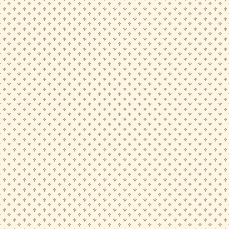 calico cream fabric with delicate tonal beige florets