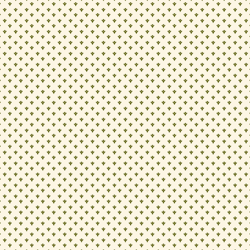 calico cream fabric with delicate cocoa florets