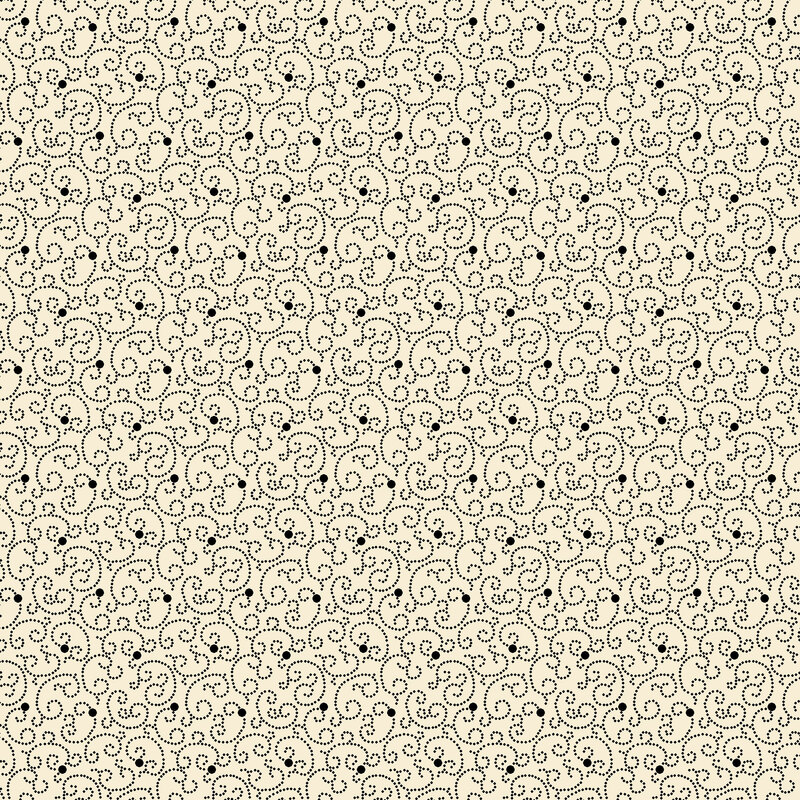 cream fabric featuring onyx dots and swirls