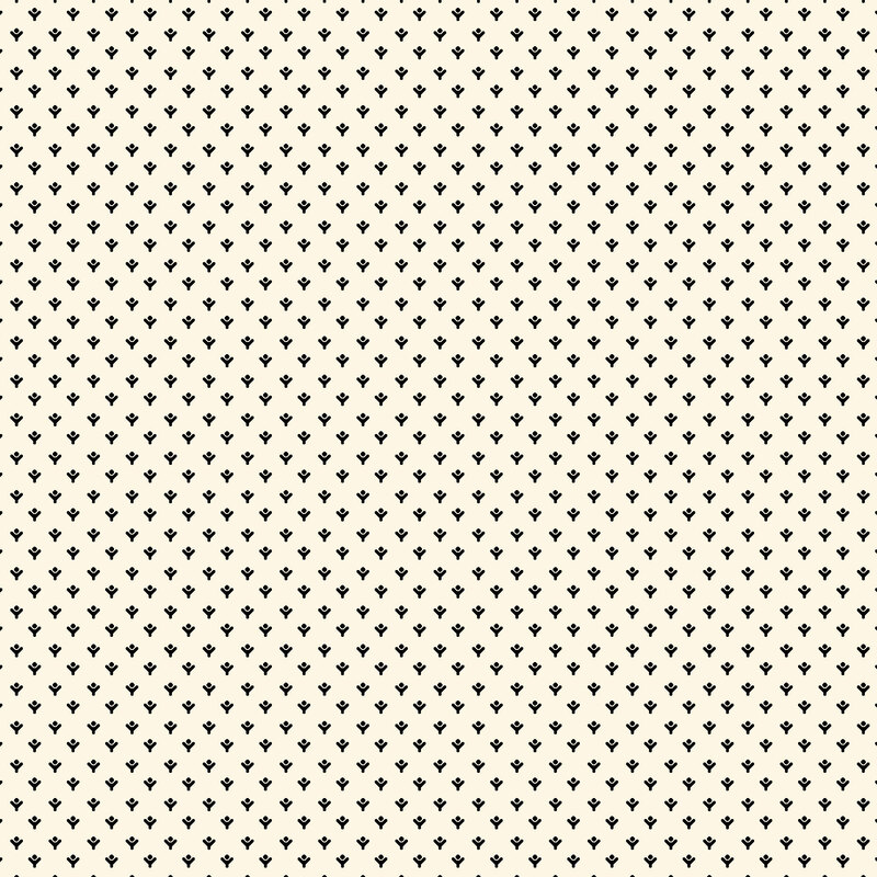 calico cream fabric with delicate black florets