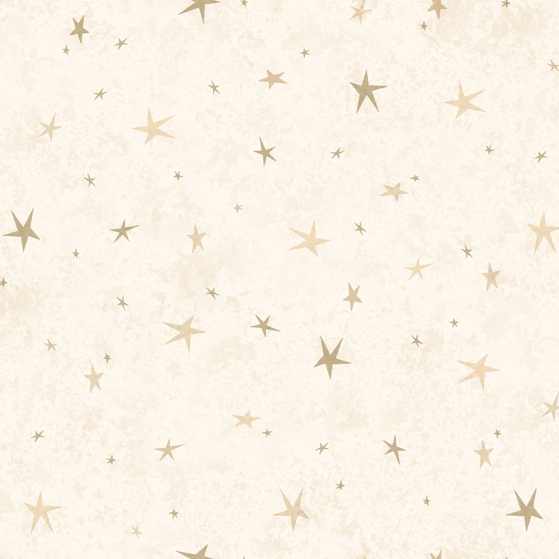 A white fabric featuring a tonal star-themed design.