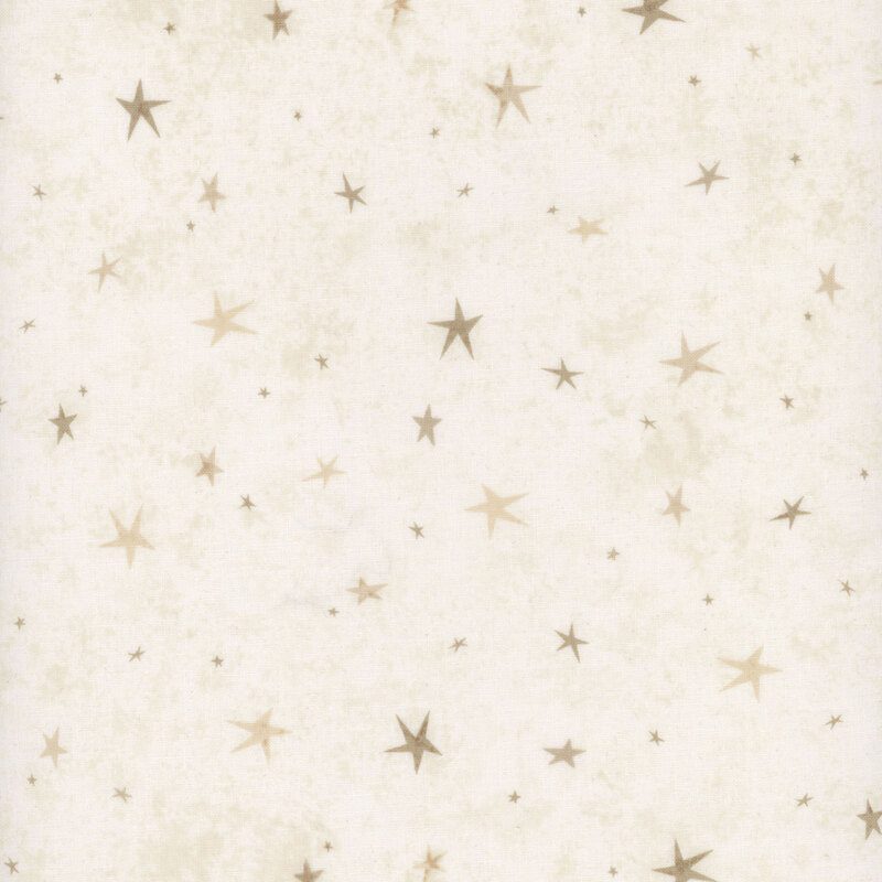 A white fabric featuring a tonal star-themed design.