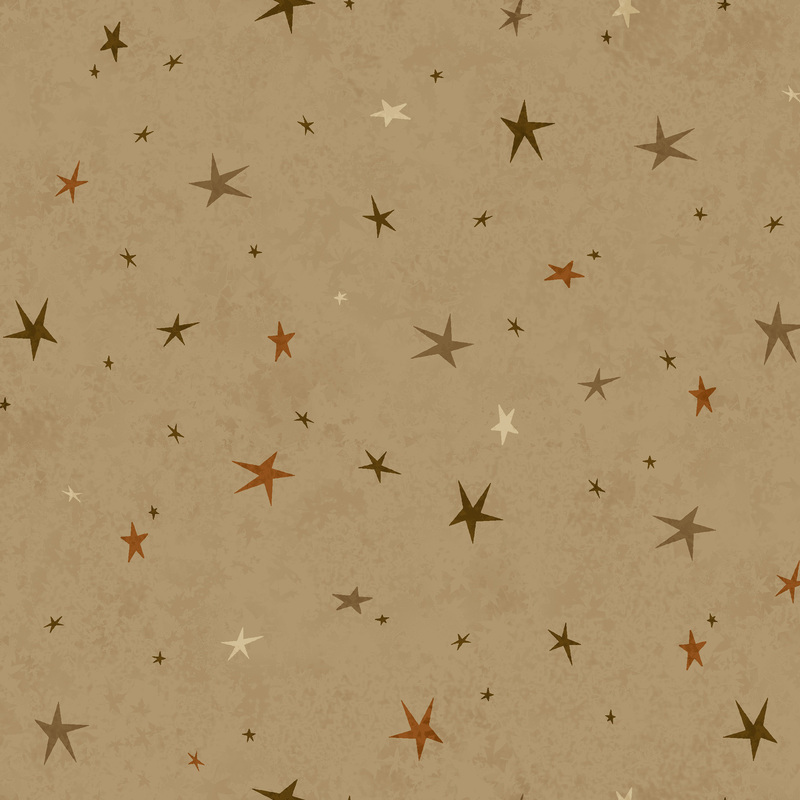 A tan fabric featuring a tonal star-themed design.