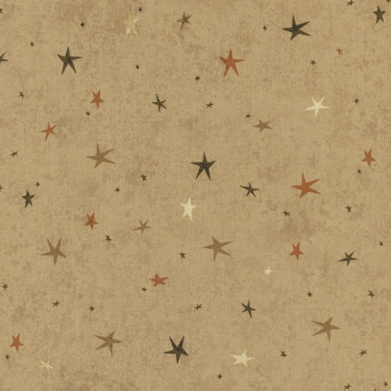 A tan fabric featuring a tonal star-themed design.