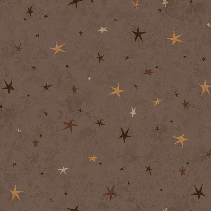 A warm gray fabric featuring a tonal star-themed design.