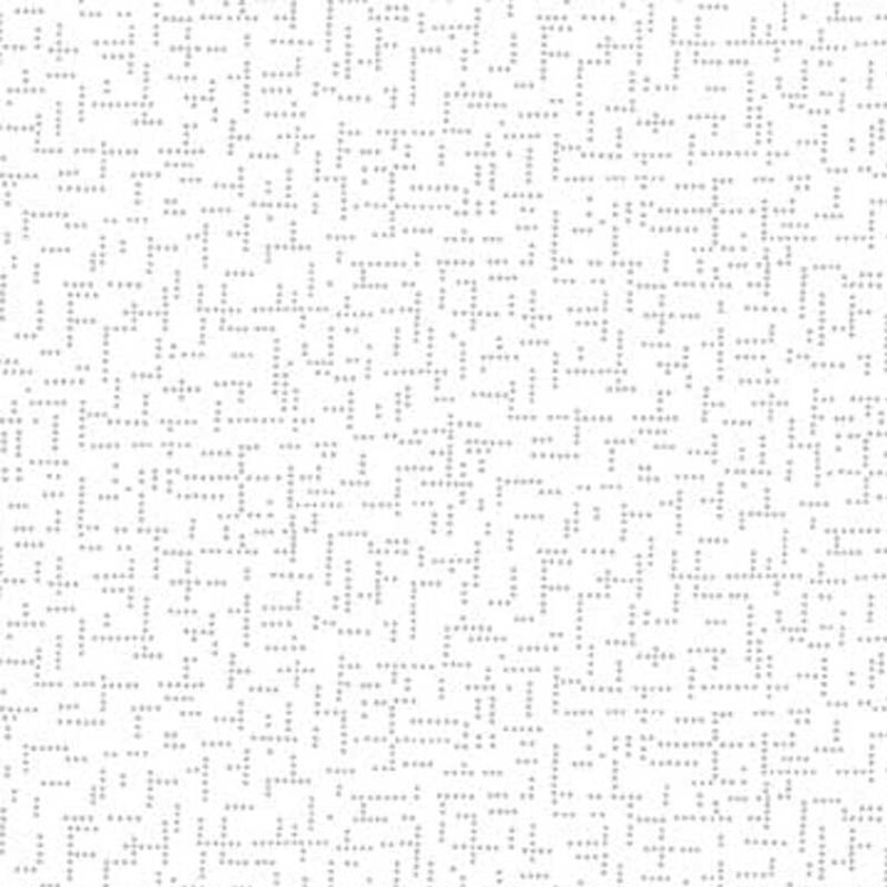 Digital scan of white-on-white fabric with dotted geometric designs.