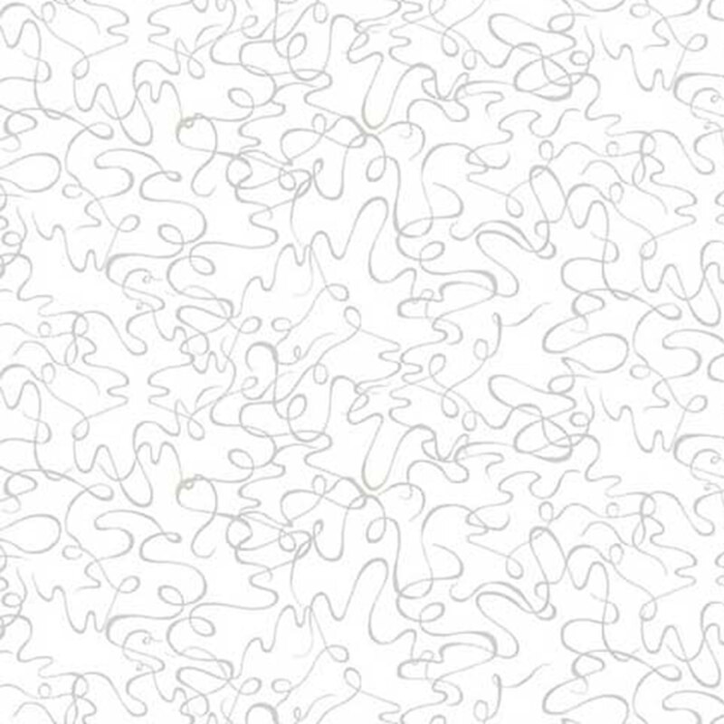 Digital scan of white-on-white fabric featuring random lines in a swirling design.