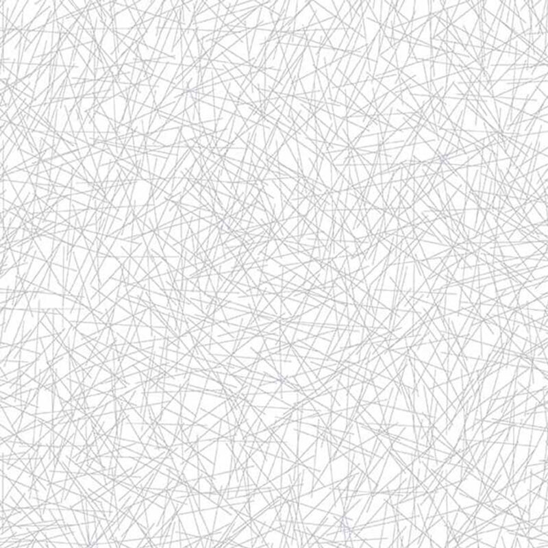 Digital scan of white-on-white fabric with short abstract and overlapping lines.