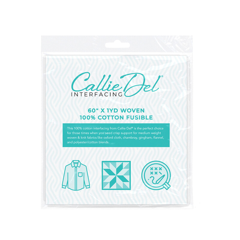 A package of the Callie Del - 100% Cotton Woven Fusible Interfacing - 60