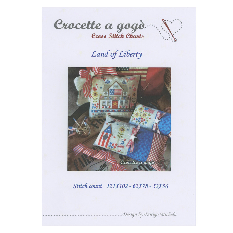 Front of pattern showing a picture of the completed project staged with patriotic decor.