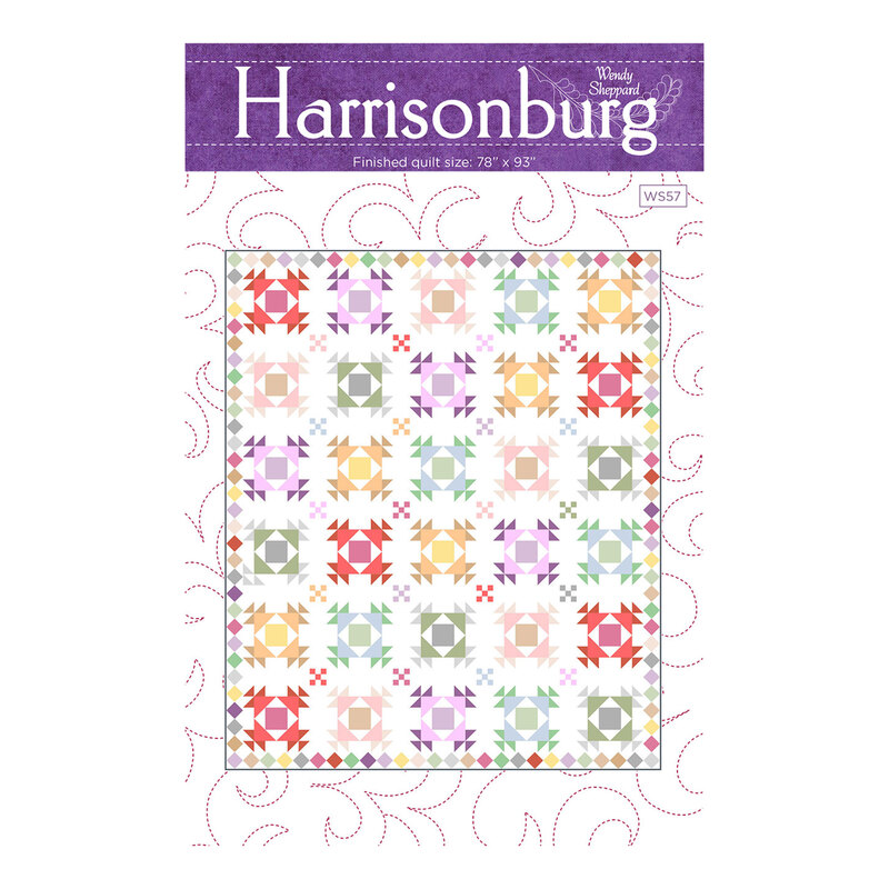 Front of the pattern featuring digital version of finished quilt.