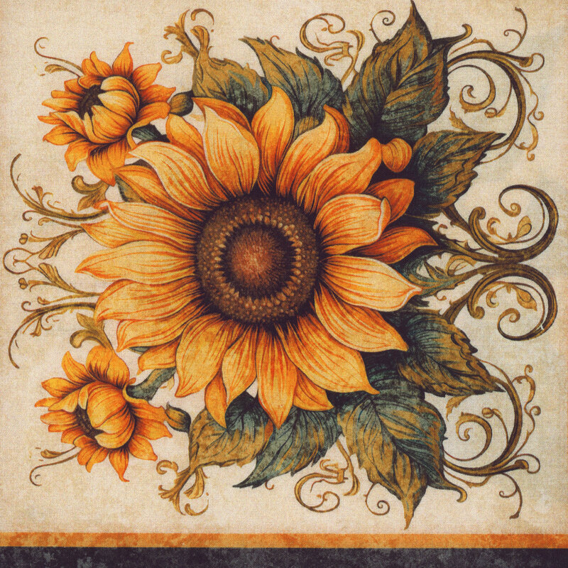 Sunflower Serenade 31801-J Charcoal by Morris Creative Group for