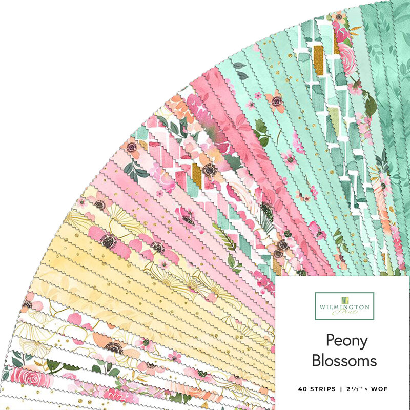 A fabric collage featuring spring watercolor inspired florals from the collection Peony Blossoms.