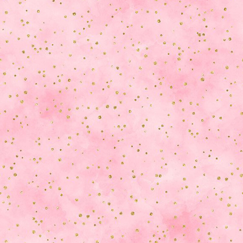 A mottled pink fabric featuring scattered glitter dots from the collection Peony Blossoms.