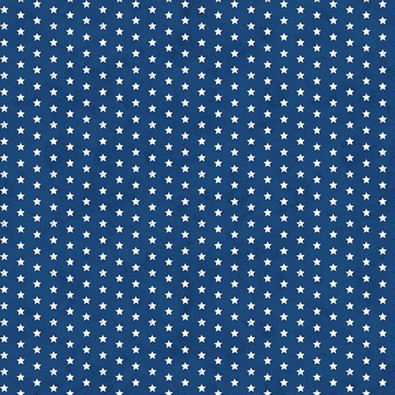 Stripes of white stars on mottled navy blue fabric